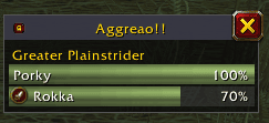 The aggro window: who has the aggro of your target, and how close you are to taking it