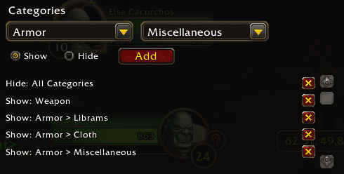 Stacking Show/Hide category rules