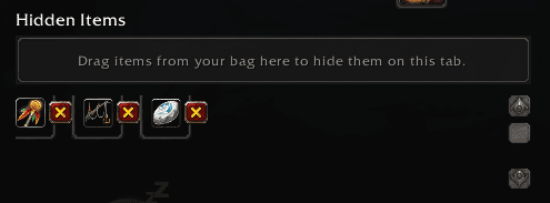 Editing a tab's hidden items, with Reset
