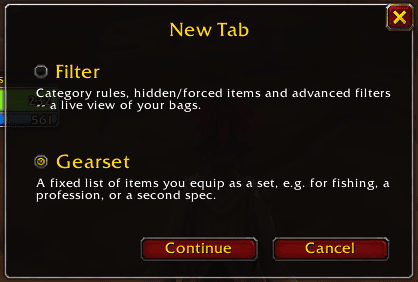 Choosing a tab type